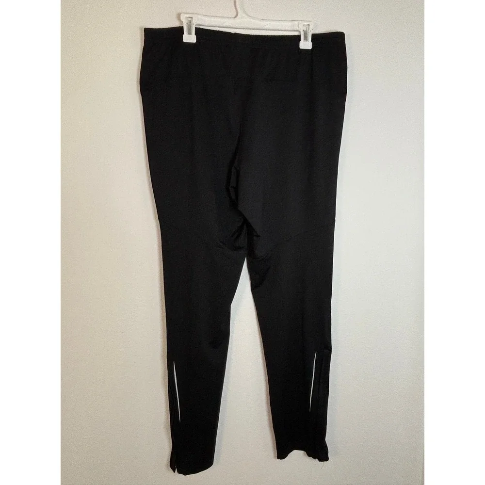 Adidas Climalite Mens Large Black Tapered Training Pants Zip Ankle Joggers L